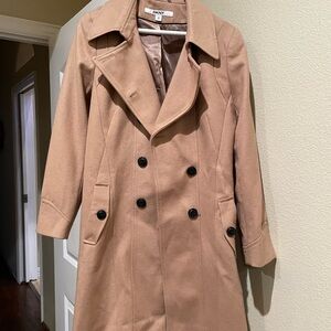 DKNY Women's Camel Double-Breasted Trench Coat
